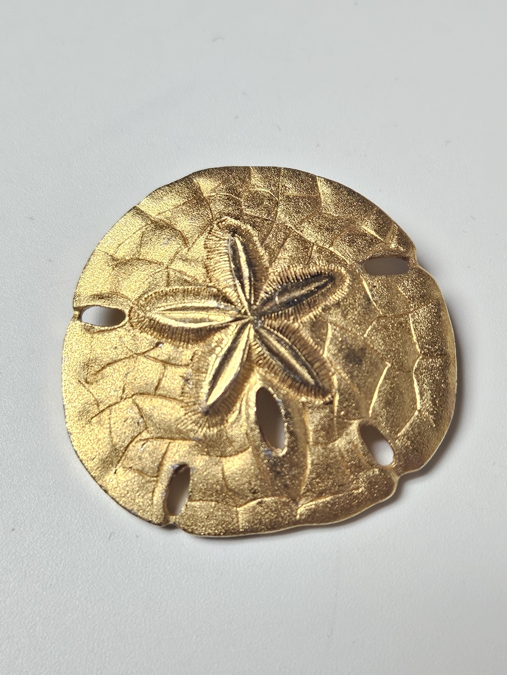 Large Gold Sand Dollar Brooch